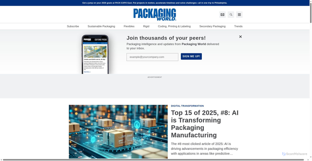 Security scan screenshot of https://packworld.com
