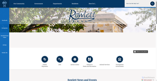 Security scan screenshot of https://rowletttx.gov/