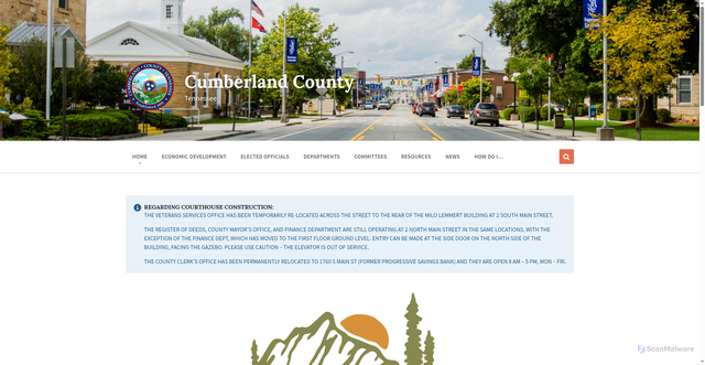 Security scan screenshot of https://cumberlandcountytn.gov/