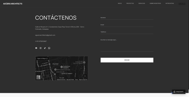 Security scan screenshot of https://aguero-architects.pages.dev/contacto