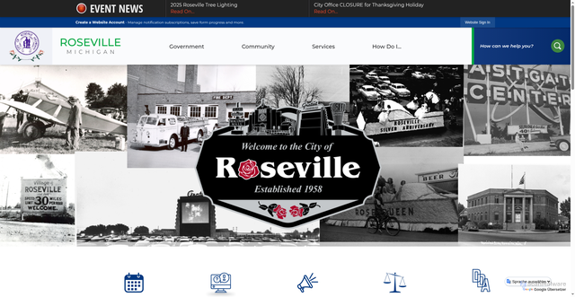 Security scan screenshot of https://roseville-mi.gov/