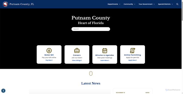 Security scan screenshot of https://www.putnam-fl.gov/