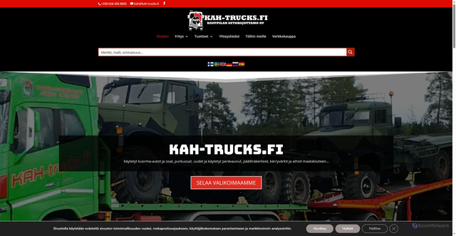 Security scan screenshot of https://kah-trucks.fi
