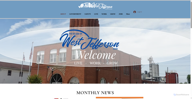 Security scan screenshot of https://www.westjeffersonohio.gov/