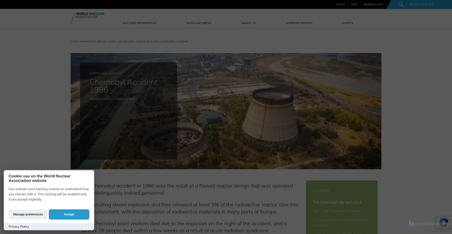 Security scan screenshot of https://world-nuclear.org/information-library/safety-and-security/safety-of-plants/chernobyl-accident