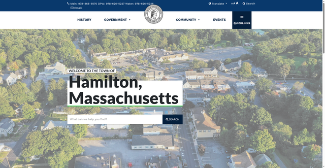 Security scan screenshot of https://hamiltonma.gov/