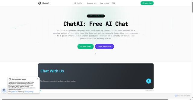 Security scan screenshot of https://chatai.org/