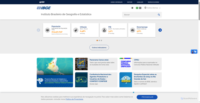 Security scan screenshot of https://www.ibge.gov.br/
