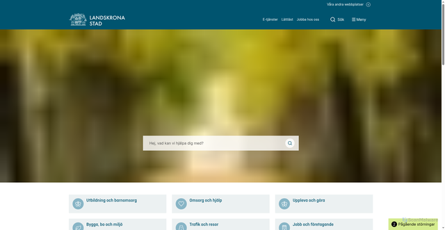 Security scan screenshot of https://www.landskrona.se/