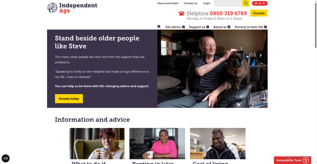 Security scan screenshot of https://independentage.org
