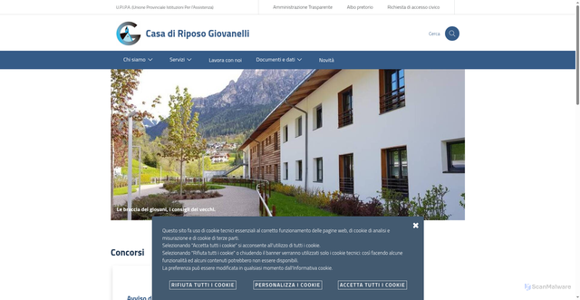 Security scan screenshot of https://www.casadiriposogiovanelli.org/