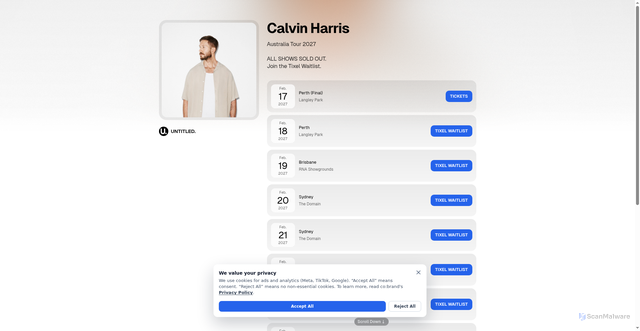Security scan screenshot of https://drop.cobrand.com/d/untitled/calvinharris