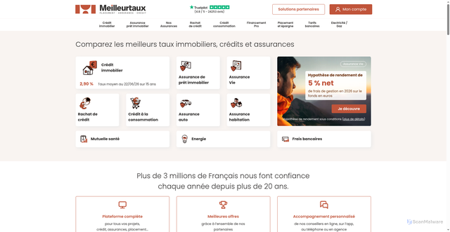 Security scan screenshot of https://meilleurtaux.com