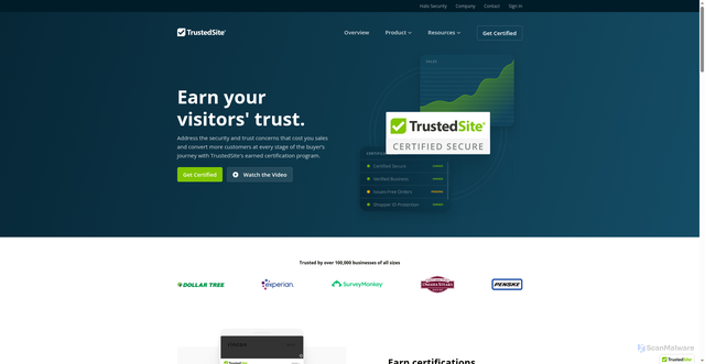 Security scan screenshot of https://trustedsite.com