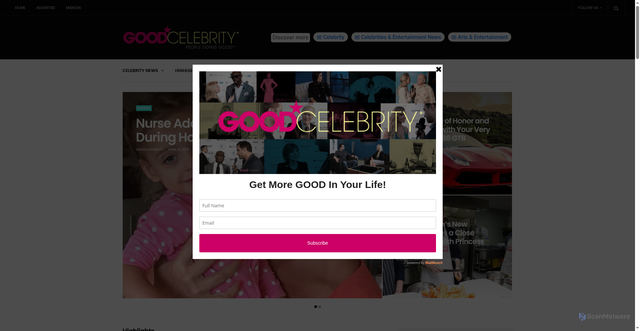 Security scan screenshot of https://goodcelebrity.com/