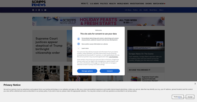 Security scan screenshot of https://www.scrippsnews.com