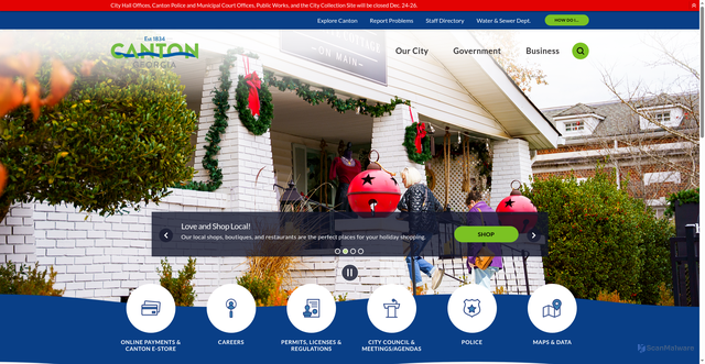 Security scan screenshot of https://www.cantonga.gov/