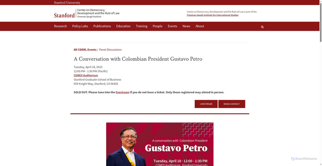 Security scan screenshot of https://cddrl.fsi.stanford.edu/presidentpetro