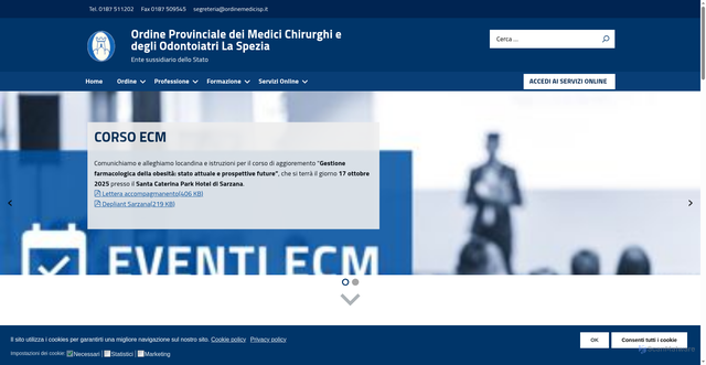 Security scan screenshot of https://ordinemedicisp.it/