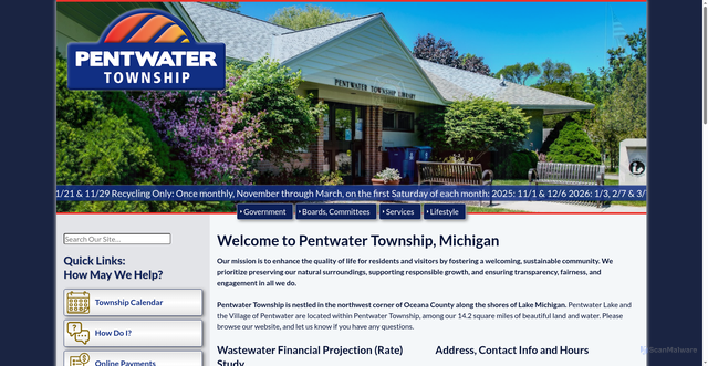 Security scan screenshot of https://pentwatertownshipmi.gov/