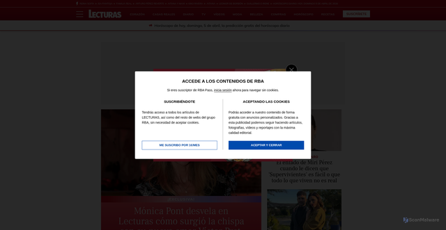 Security scan screenshot of https://www.lecturas.com