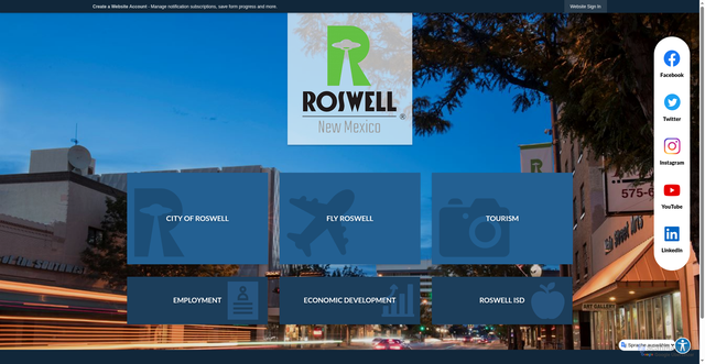 Security scan screenshot of https://roswell-nm.gov/1248/City-of-Roswell