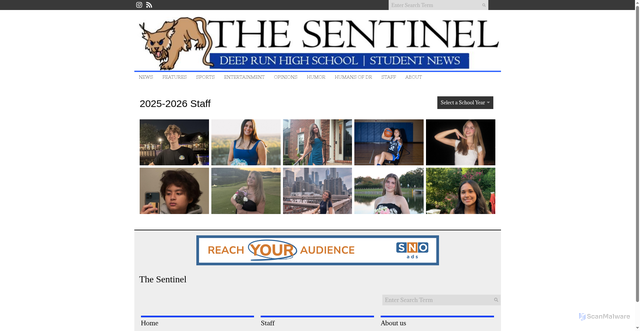 Security scan screenshot of https://deeprunsentinelonline.org/staff/