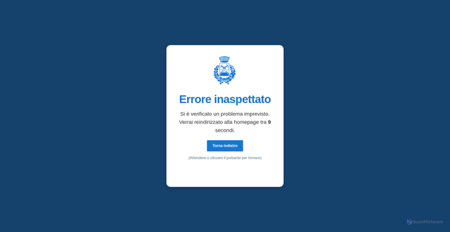 Security scan screenshot of https://www.comune.salzadipinerolo.to.it/error.html