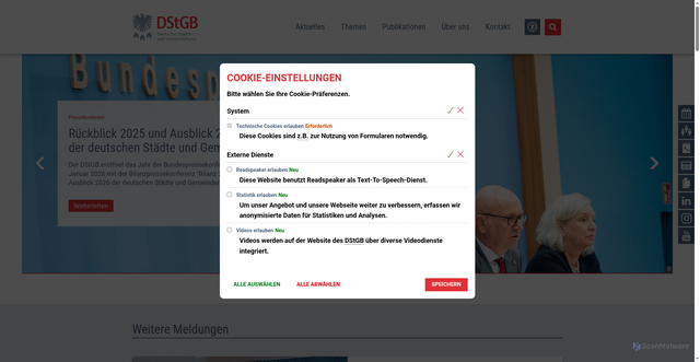 Security scan screenshot of https://www.dstgb.de/