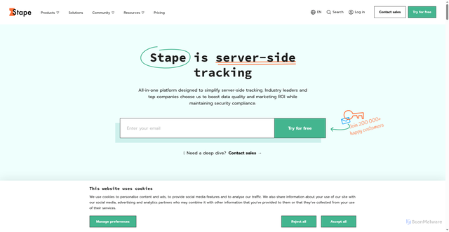 Security scan screenshot of https://sp.stapecdn.com/