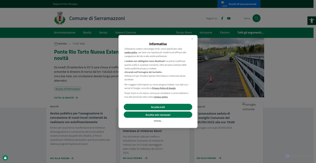 Security scan screenshot of https://www.comune.serramazzoni.mo.it/