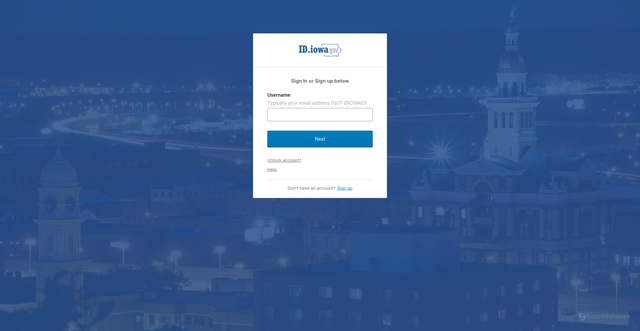 Security scan screenshot of https://id.iowa.gov