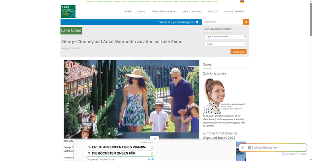 Security scan screenshot of https://www.comer-see-italien.com/en/lake-como-abc/george-clooney-and-amal-alamuddin-vacation-on-lake-como__497.htm