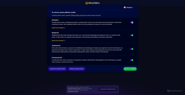 Security scan screenshot of https://pl-kasynoonline.com/go/wishwin-casino