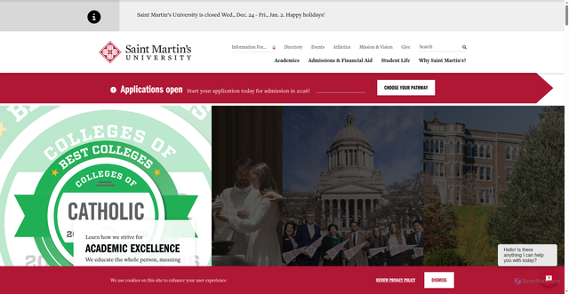 Security scan screenshot of https://www.stmartin.edu/