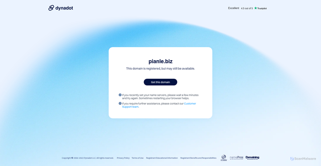 Security scan screenshot of https://pianle.biz