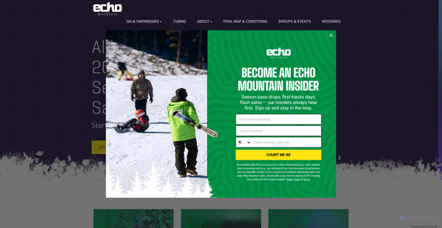 Security scan screenshot of https://echomtn.com/
