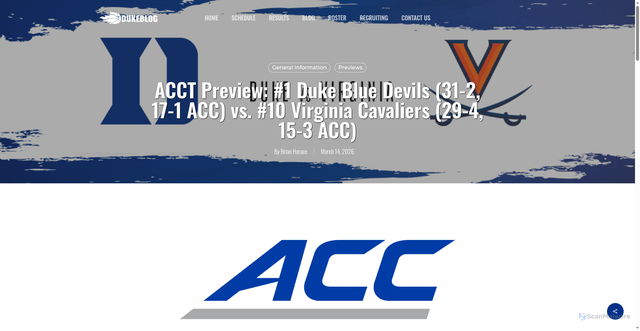 Security scan screenshot of https://dukeblogger.com/acct-preview-acc-duke-vs-preview-acc-duke-vs-virginia/