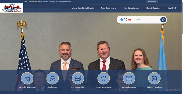 Security scan screenshot of https://brookingscountysd.gov/