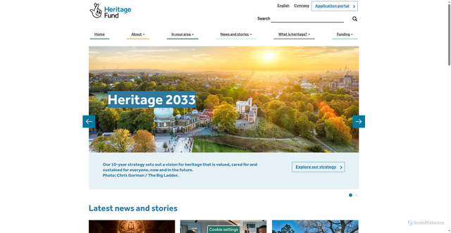 Security scan screenshot of https://www.heritagefund.org.uk/