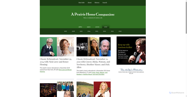 Security scan screenshot of https://www.prairiehome.org