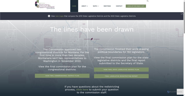 Security scan screenshot of https://mtredistricting.gov/