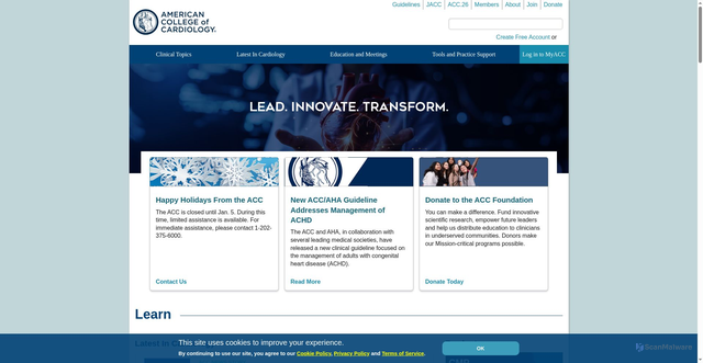 Security scan screenshot of https://www.acc.org