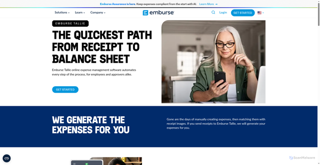 Security scan screenshot of https://usetallie.com