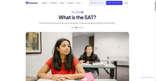 Security scan screenshot of https://www.learner.com/blog/what-is-the-sat