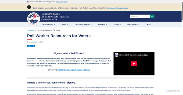 Security scan screenshot of https://www.eac.gov/help-america-vote