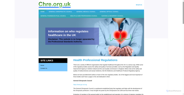 Security scan screenshot of http://www.chre.org.uk