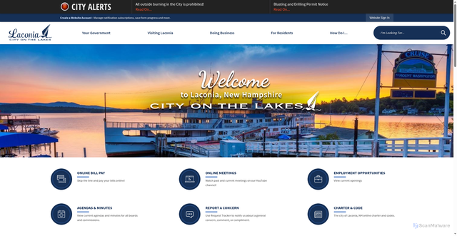 Security scan screenshot of https://laconianh.gov/