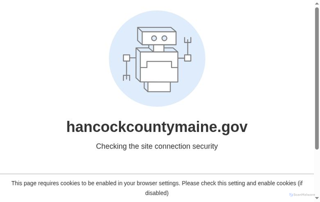 Security scan screenshot of https://hancockcountymaine.gov/