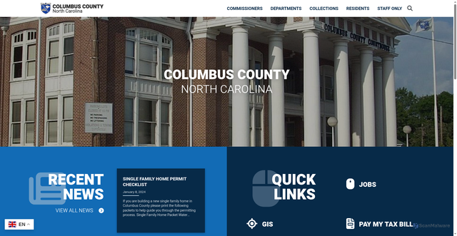 Security scan screenshot of https://www.columbusco.org/